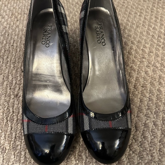 Franco Sarto Shoes - Franco Sarto Black and Gray Plaid Heels